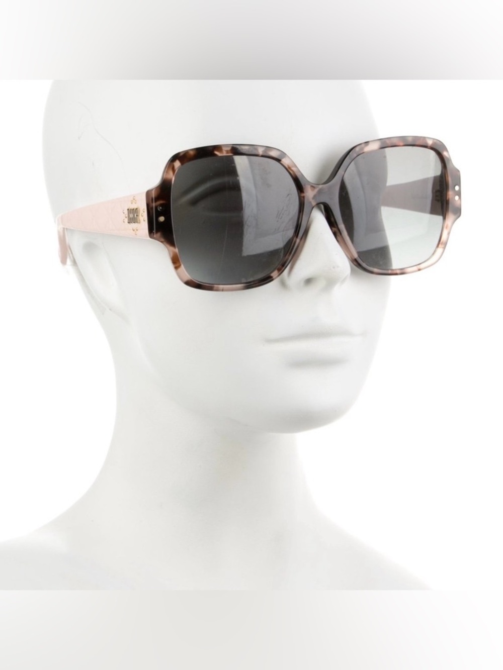 Lady Dior Studs Square Sunglasses In Havana/light Pink - Picture 6 of 9